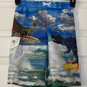 Op surfing t-rex swim trunks